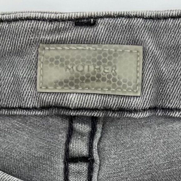 Mother Womens Looker Ankle Fray Skinny Jean Size 26 Gray Denim Distressed USA - Picture 8 of 16